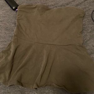 Express strapless army green shirt!